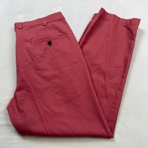 Brooks Brothers 346 Chinos Coral/Salmon Cotton Flat Front Mens Pants 35x30